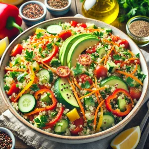 Salată de Quinoa cu Legume Proaspete: O Rețetă Rapidă și Sănătoasă, Perfectă pentru Orice Ocazie!